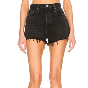 RE/DONE Originals 70's High Rise Short in Broken Black, Size 23